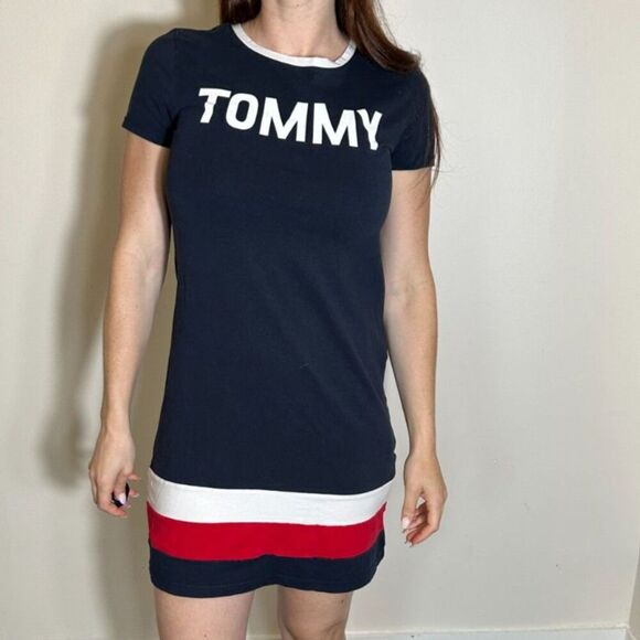 Tommy Hilfiger Red White and Blue T Shirt Dress Size Small - Picture 1 of 9